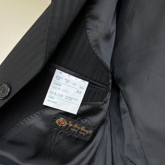 Ermengildo Zegna Black Blazer Loro Piana Sportcoat Jacket Size 52 Professional - Picture 6 of 7